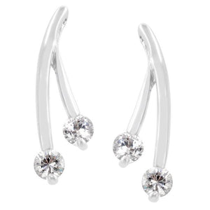 Branched Cubic Zirconia Earrings - E20125R-C01