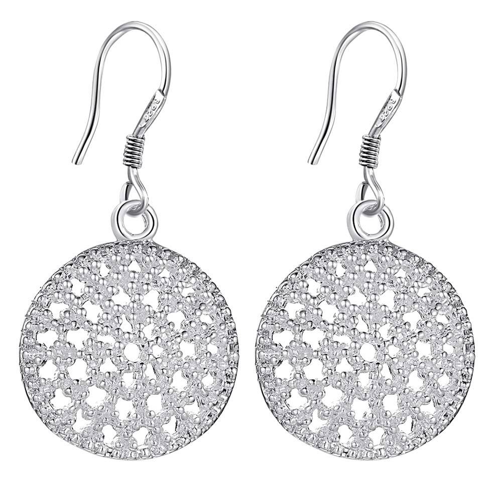 Lucky Silver - Silver Designer Round Kaleidoscope Earrings - LOCAL STOCK - LSE252