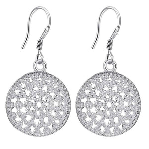 Lucky Silver - Silver Designer Round Kaleidoscope Earrings - LOCAL STOCK - LSE252