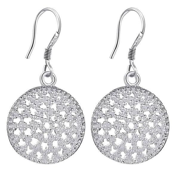 Lucky Silver - Silver Designer Round Kaleidoscope Earrings - LOCAL STOCK - LSE252