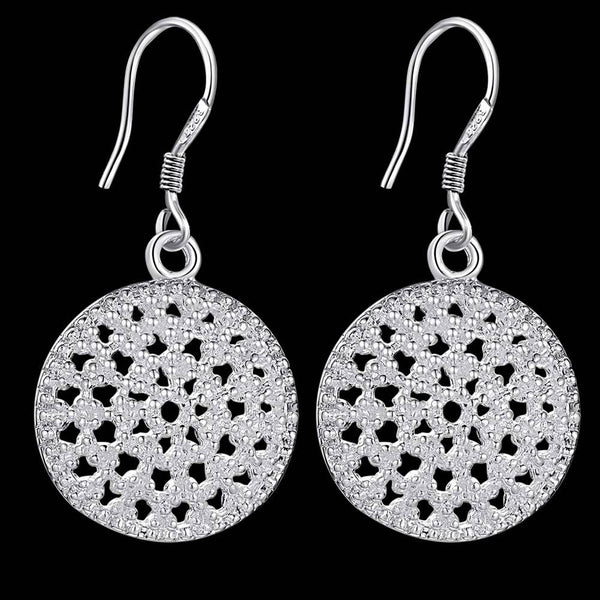 Lucky Silver - Silver Designer Round Kaleidoscope Earrings - LOCAL STOCK - LSE252