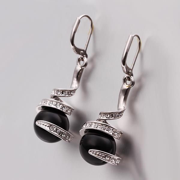 White Gold Earrings LSE255