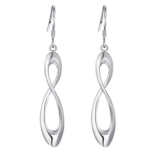 Lucky Silver - Silver Designer Infinity Dangle Earrings - LOCAL STOCK - LSE262