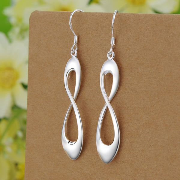 Lucky Silver - Silver Designer Infinity Dangle Earrings - LOCAL STOCK - LSE262