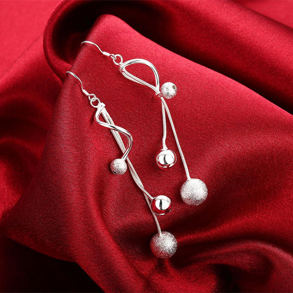 Lucky Silver - Silver Designer 3 String Twisted Earrings - LOCAL STOCK - LSE276