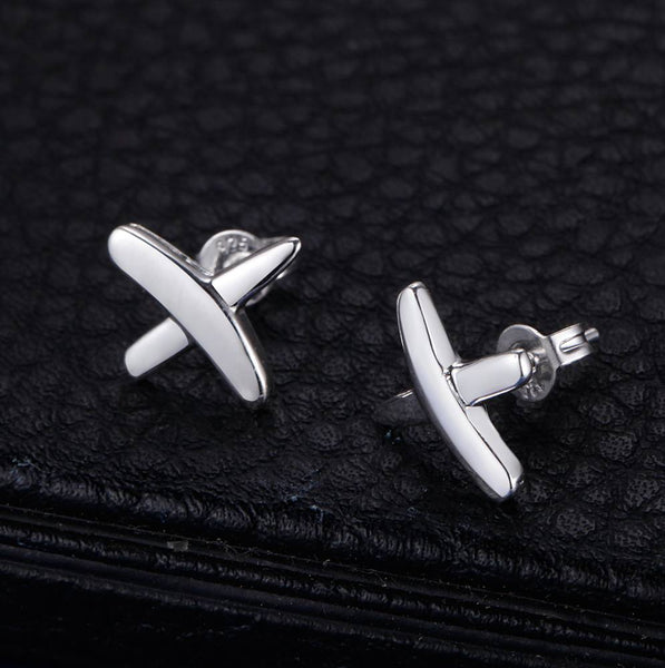 Lucky Silver - Silver Designer Cross Stud Earrings - LOCAL STOCK - LSE332