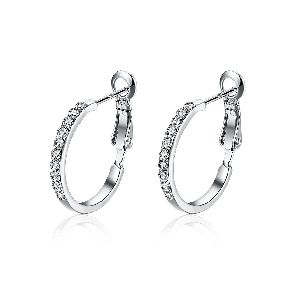 White Gold Earrings LSE389