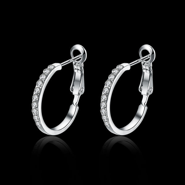 White Gold Earrings LSE389