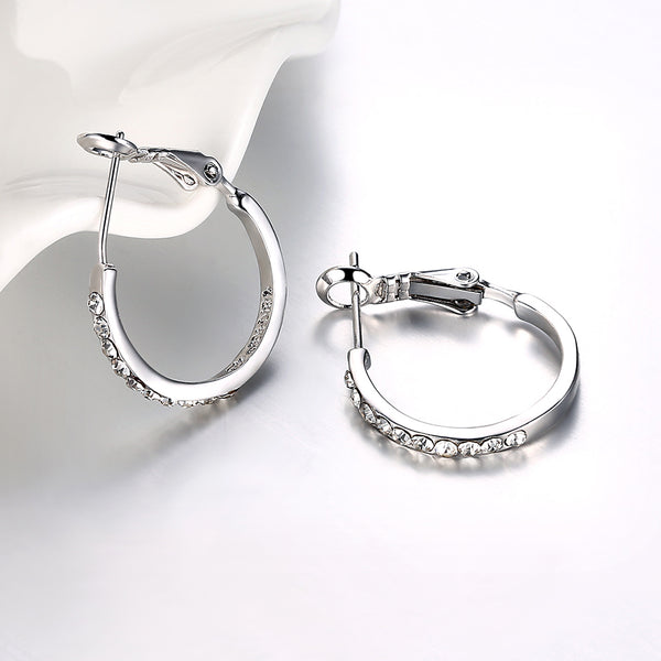 White Gold Earrings LSE389