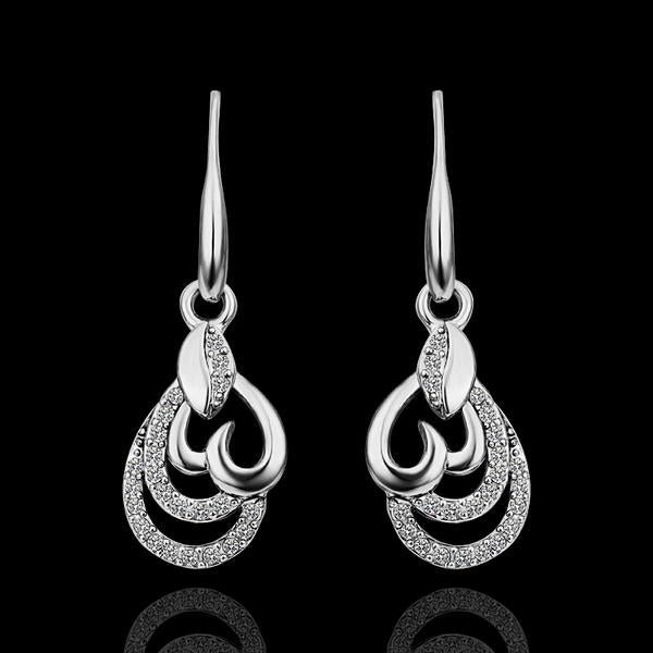 White Gold Earrings LSE412