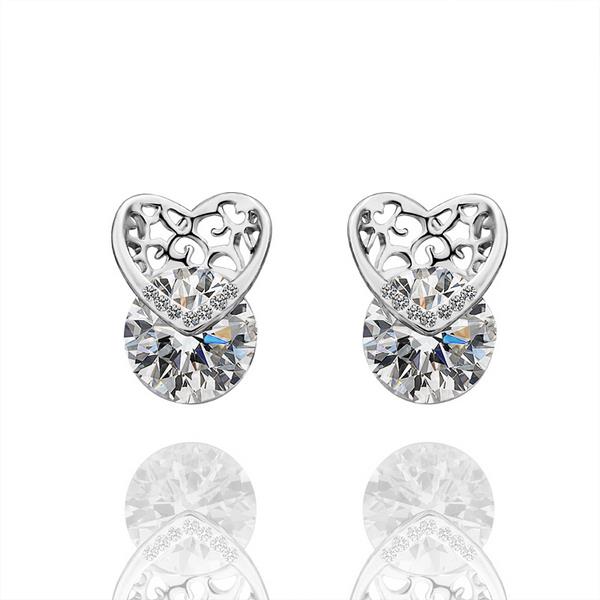 White Gold Earrings LSE438