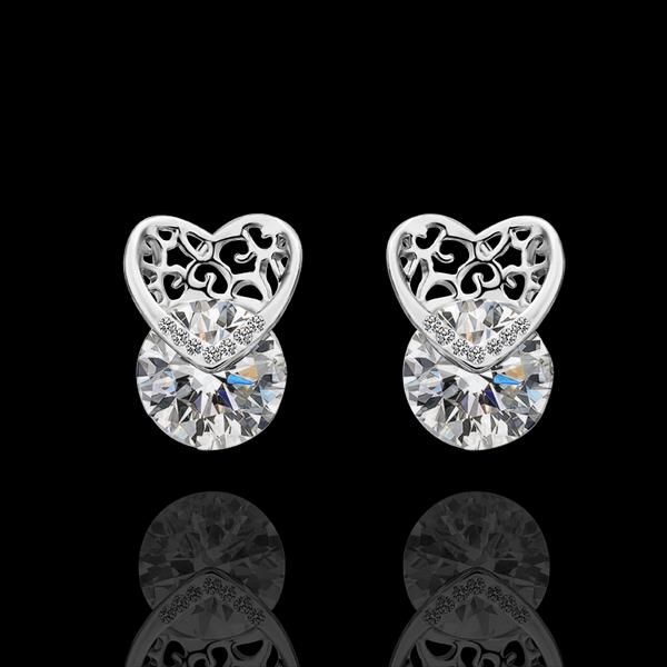 White Gold Earrings LSE438