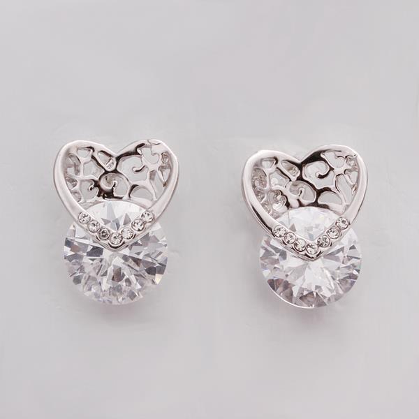 White Gold Earrings LSE438