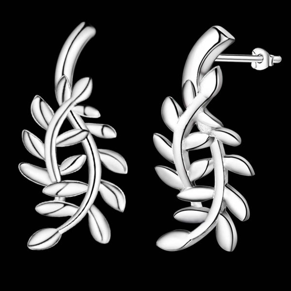 Lucky Silver - Silver Designer Delicate Leaf Stud Earrings - LOCAL STOCK - LSE445