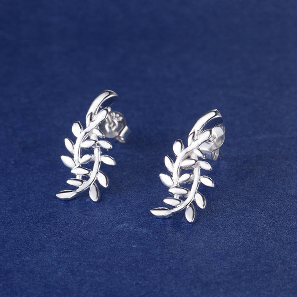 Lucky Silver - Silver Designer Delicate Leaf Stud Earrings - LOCAL STOCK - LSE445