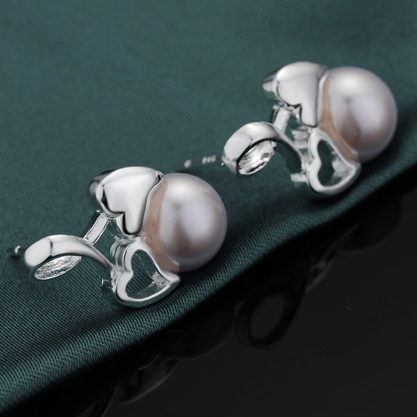 Lucky Silver - Silver Designer Pearl Earrings - LOCAL STOCK - LSE454