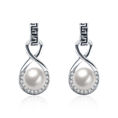 White Gold Earrings LSE496