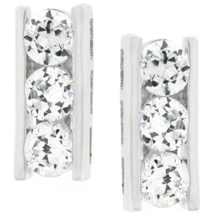 Cubic Zirconia Slate Stud Earrings - E50013R-C01