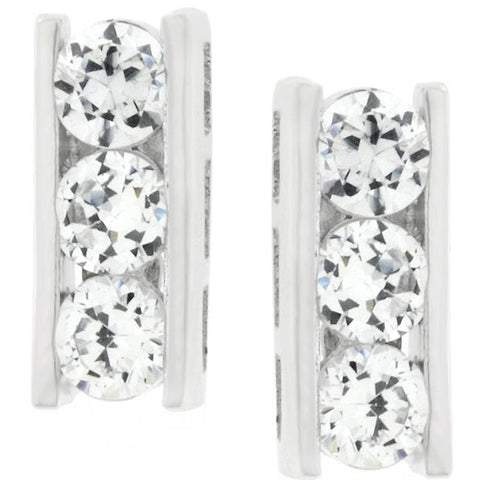 Cubic Zirconia Slate Stud Earrings - E50013R-C01