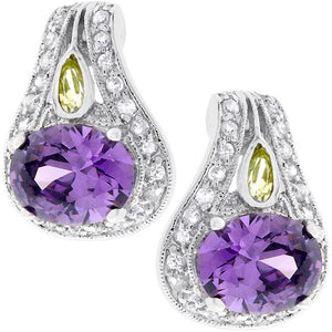 Majestic Amethyst Cubic Zirconia Earrings - E50049R-V01