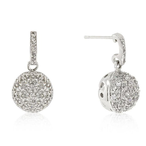 CZ Ball Dangle Earrings - E50085R-C01