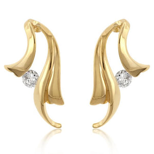 Solitaire Winged Earrings - E50096G-C01