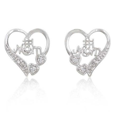 Mom Heart Earrings - E50118R-C01