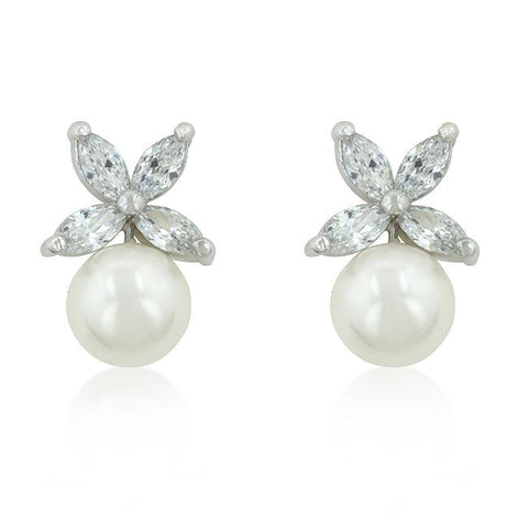 Butterfly Pearl Stud Earrings - E50124R-C84