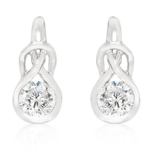 Solitaire Bezel Set Cubic Zirconia Earrings - E50131R-C01