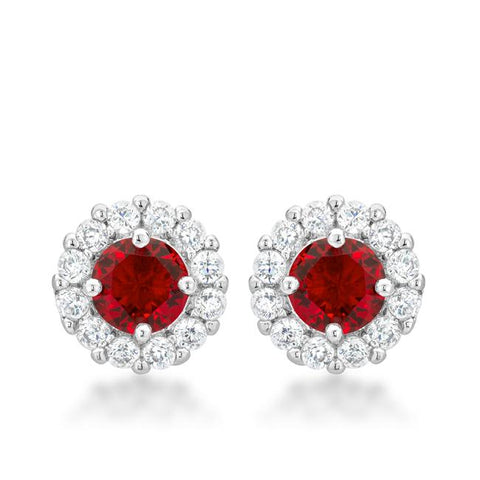 Bella Bridal Earrings in Ruby Red - E50163R-C10