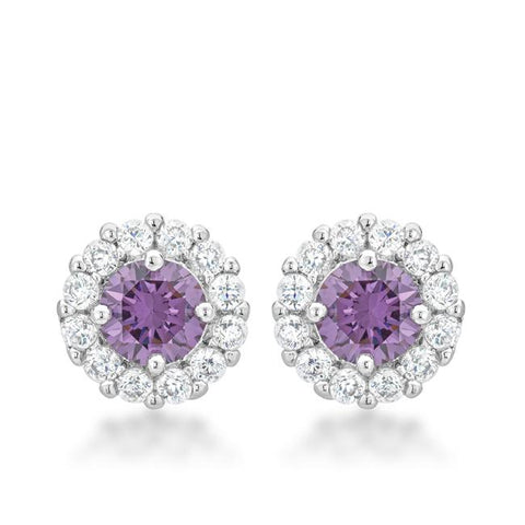 Bella Bridal Earrings in Purple - E50163R-C20