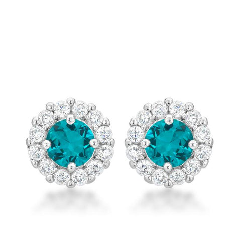 Bella Bridal Earrings in Aqua - E50163R-C32