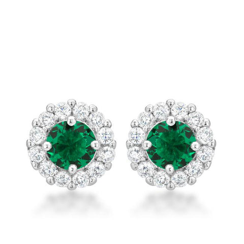 Bella Bridal Earrings in Green - E50163R-C40