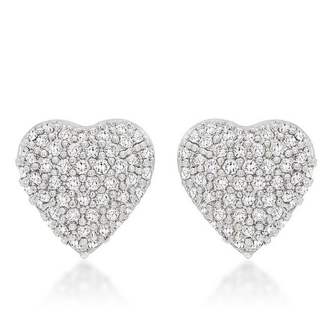 Special Pave Heart Earrings - E50164R-C01