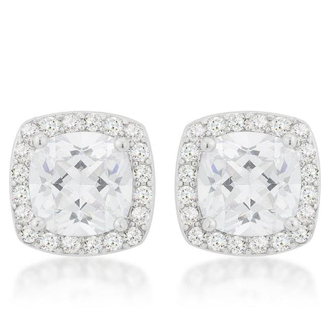 Pave Halo Earrings - E50165R-C01