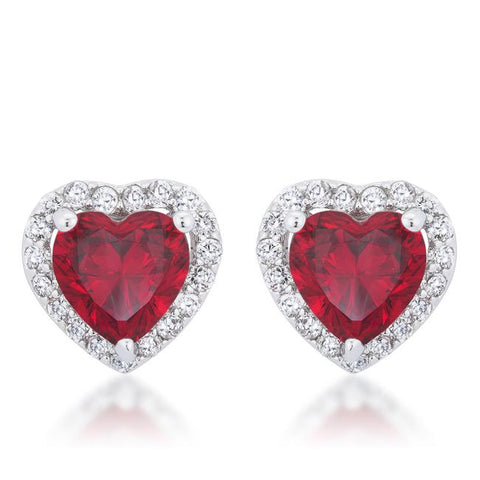 Ruby Heart Earrings - E50169R-C13