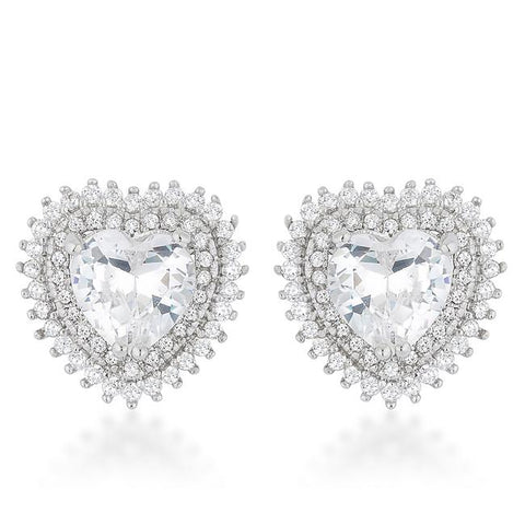 Halo Heart Earrings - E50170R-C01