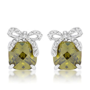 Olivine Drop Earrings with Bow - E50172R-C42