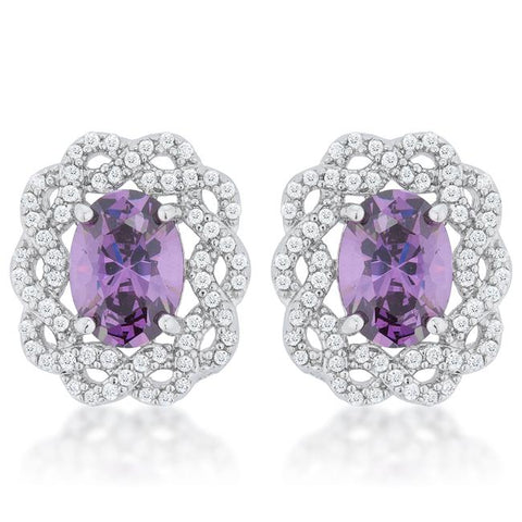 Amethyst Oval Stud Earrings - E50175R-C20