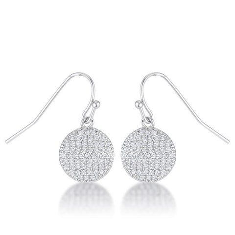 Elegant CZ Disk Earrings .6 Ct - E50188R-C01