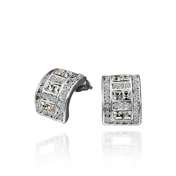 White Gold Earrings LSE537