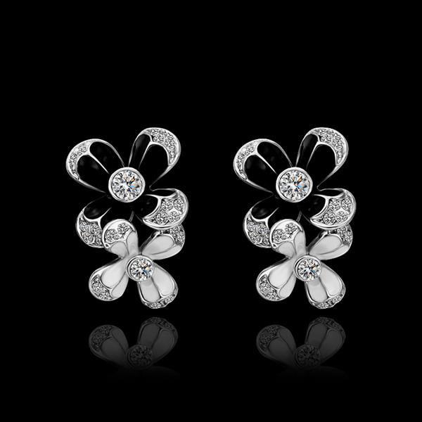 White Gold Earrings LSE611