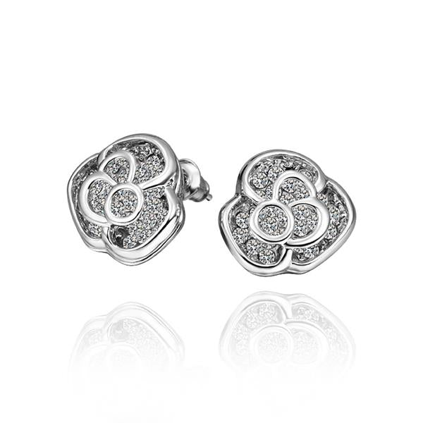 White Gold Earrings LSE619