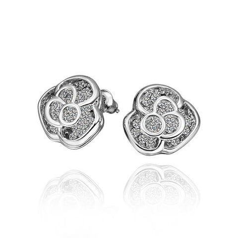 White Gold Earrings LSE619