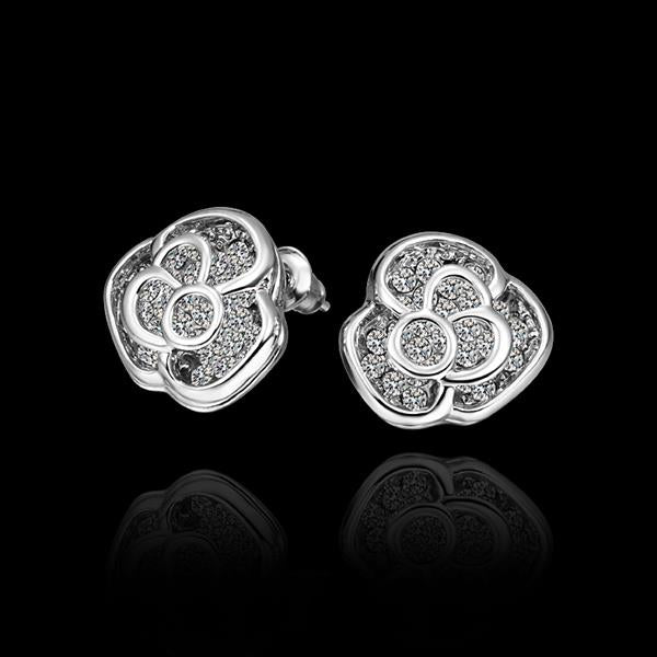 White Gold Earrings LSE619