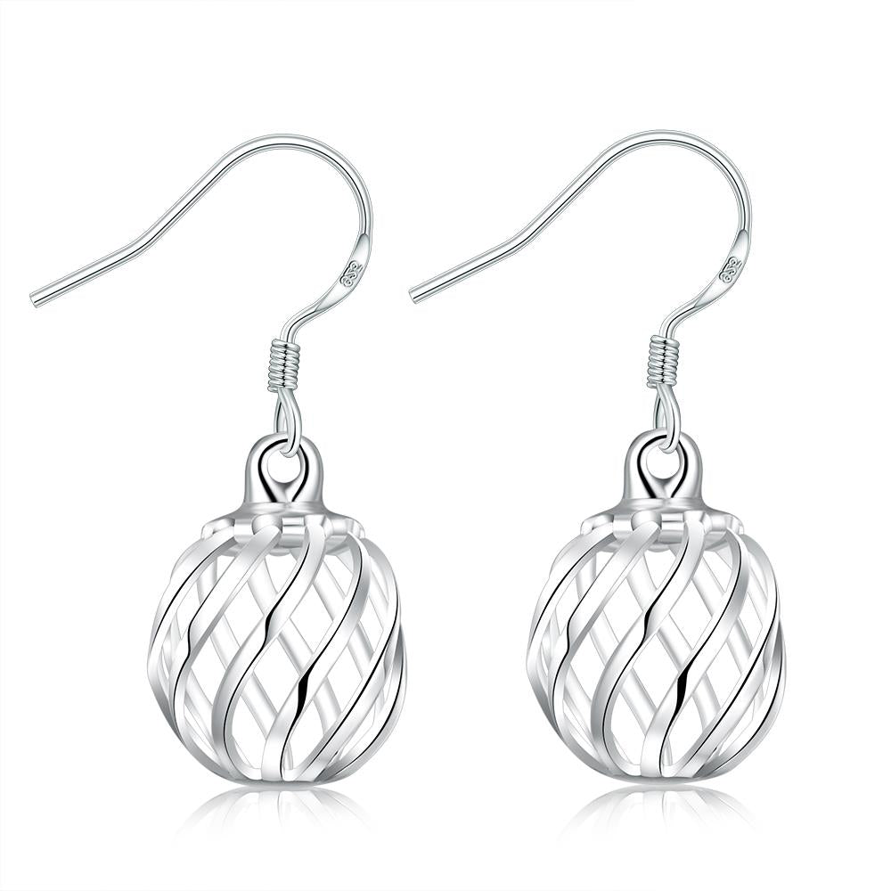 Lucky Silver - Silver Designer Hollow Ball Earrings - LOCAL STOCK - LSE643