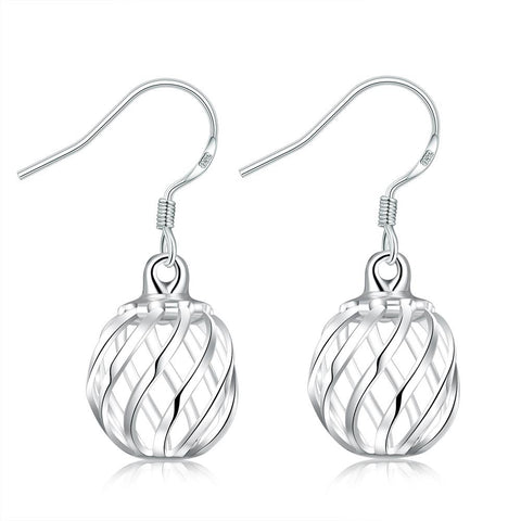 Lucky Silver - Silver Designer Hollow Ball Earrings - LOCAL STOCK - LSE643