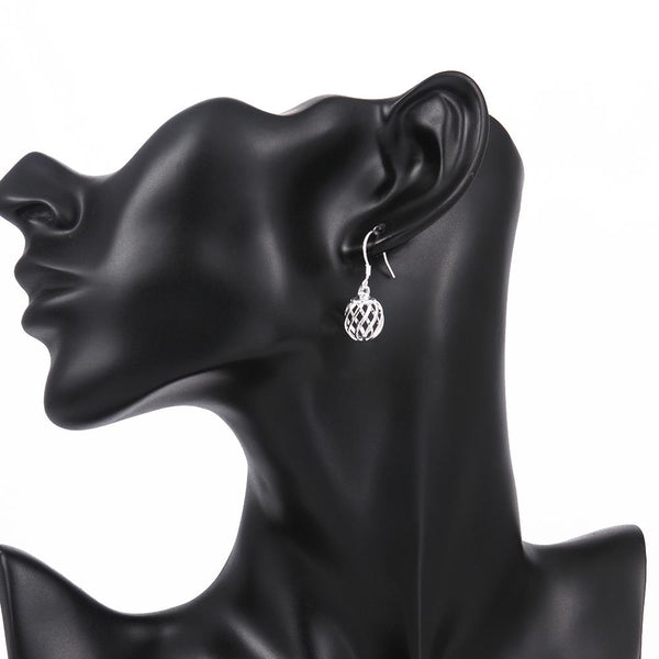 Lucky Silver - Silver Designer Hollow Ball Earrings - LOCAL STOCK - LSE643
