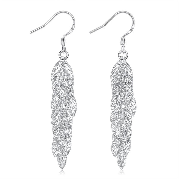Lucky Silver - Silver Designer Delicate Leaf Earrings - LOCAL STOCK - LSE674