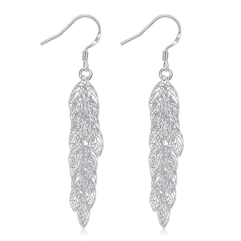 Lucky Silver - Silver Designer Delicate Leaf Earrings - LOCAL STOCK - LSE674